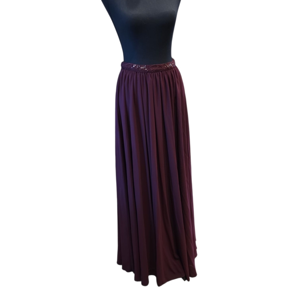 Speechless Dark Red/Burgundy Pleated Maxi Skirt A-Line Cocktail